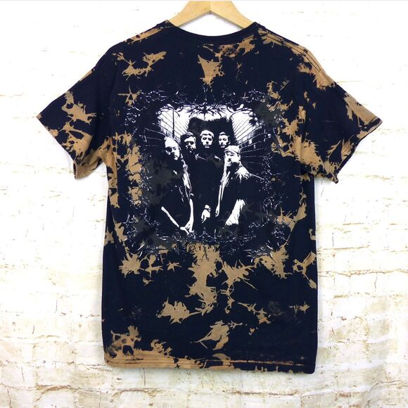 Boundaries Band T-Shirt Mens L Black Brown Bleach Tie Dye Graphic Metalcore Tour - Picture 5 of 8